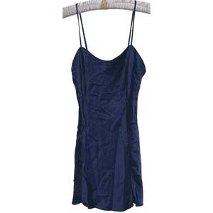 Victorias Secret Satin Slip Dress Medium Navy Y2K Coquette Glam Romantic Minimal